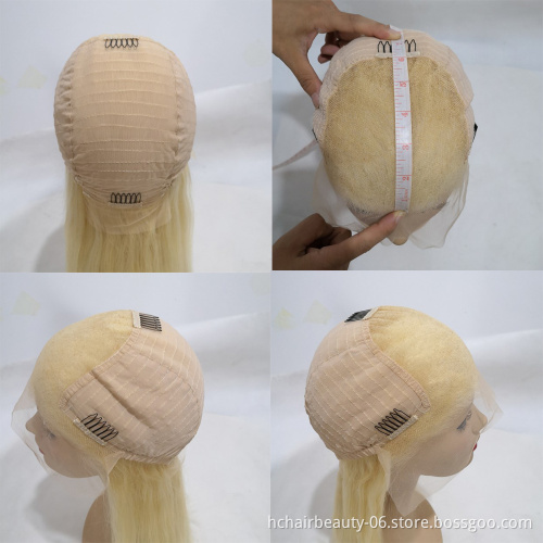 13x6 lace front human hair wigs Brazilian Remy Straight 613 Blonde Lace Front Wig Pre Plucked Honey Blonde Lace Front Wig